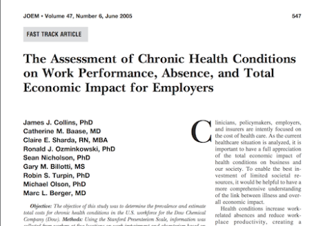 The assessment of chronic health conditions on work performance, absence, and total economic impact for employers